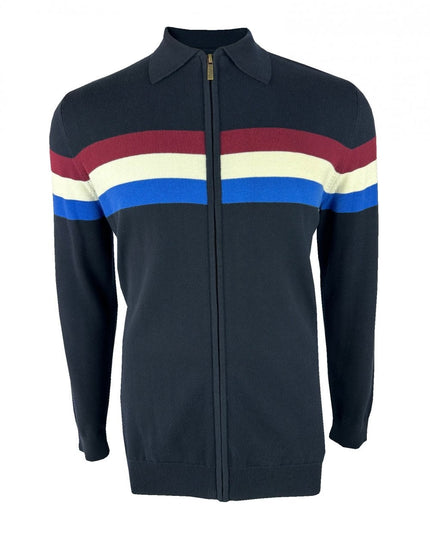 TROJAN Zip Stripe Cardi TR/9011 Navy