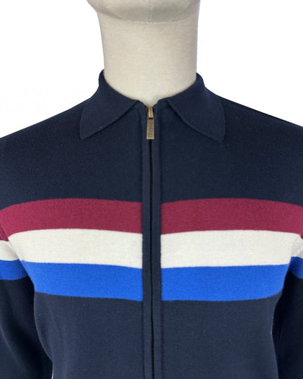 TROJAN Zip Stripe Cardi TR/9011 Navy