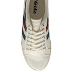 Charger l&#39;image dans la galerie, Gola Vegan Classics Men&#39;s Varsity Trainers White/Navy/Red - Raw Menswear
