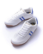 Load image into Gallery viewer, Lambretta Tackle Trainers White/Blue - Raw Menswear
