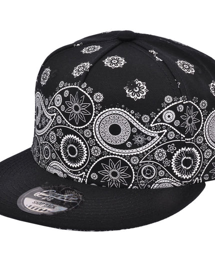 Carbon Paisley Print Snapback Black