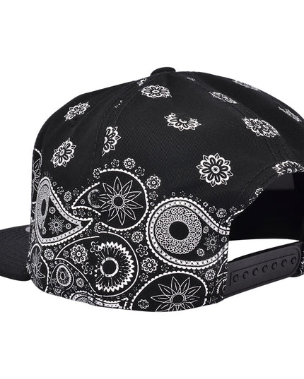 Carbon Paisley Print Snapback Black