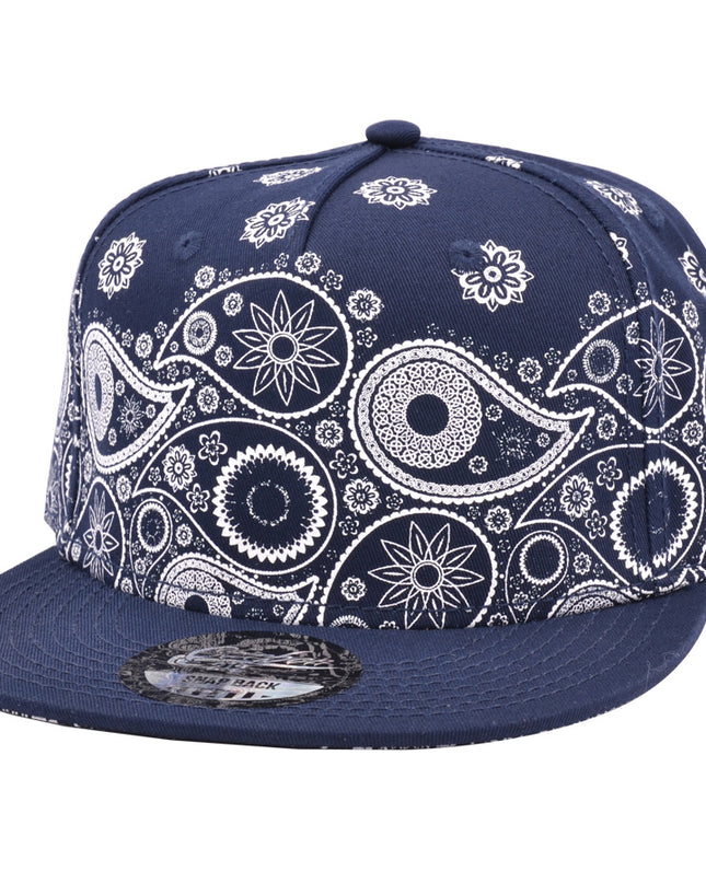 Carbon Paisley Print Snapback Navy