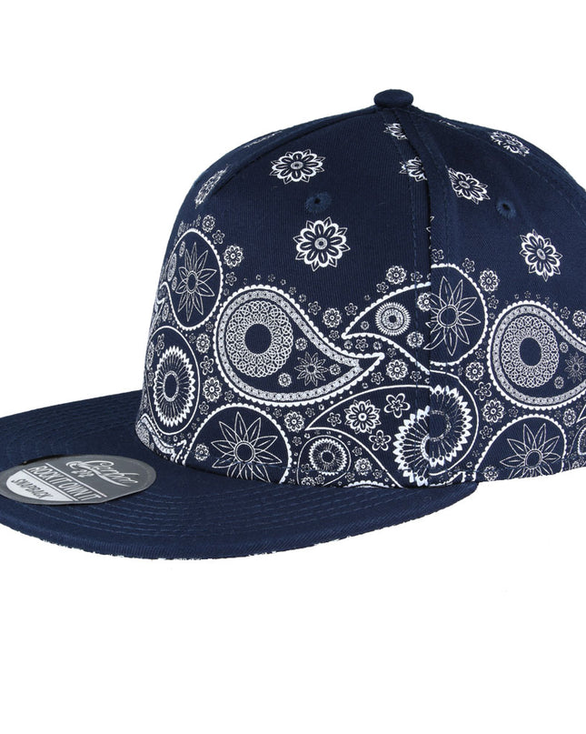 Carbon Paisley Print Snapback Navy
