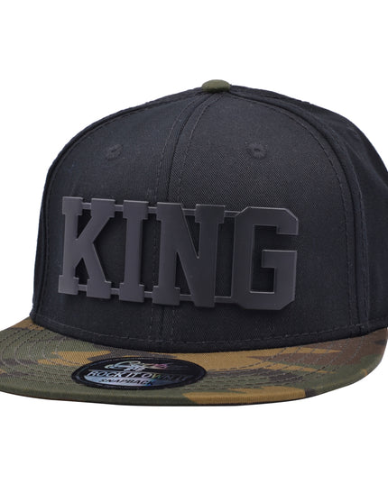  Carbon King Metal Camouflage Visor Snapback Cap Black