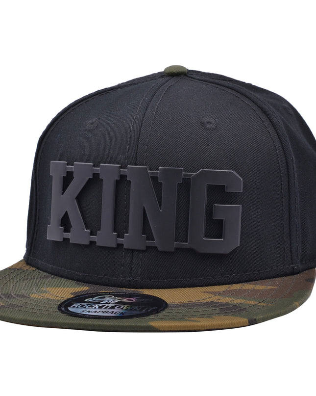  Carbon King Metal Camouflage Visor Snapback Cap Black