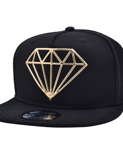 Carbon Hotpress Diamond Snapback Gold