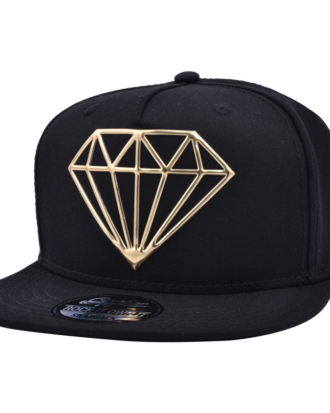 Carbon Hotpress Diamond Snapback Gold