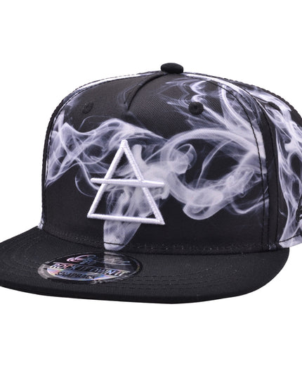 Carbon Youth Air Sign Smoke Print Snapback Caps Black