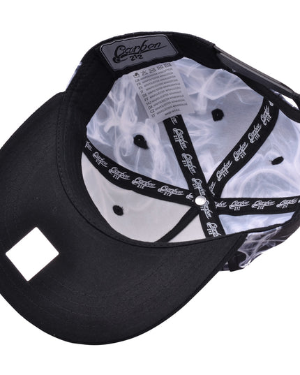 Carbon Youth Air Sign Smoke Print Snapback Caps Black