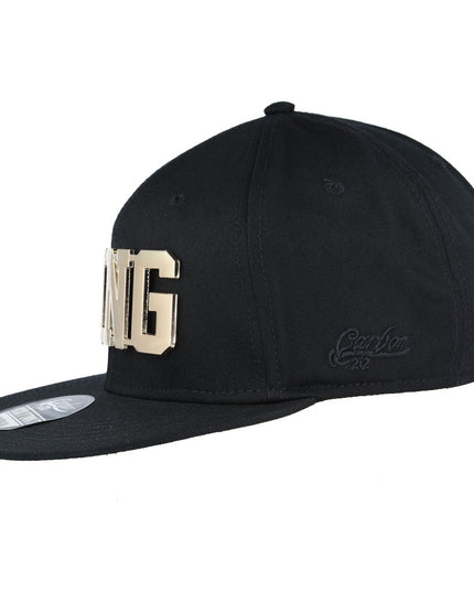 Carbon King Metal Logo Snapback Cap Gold