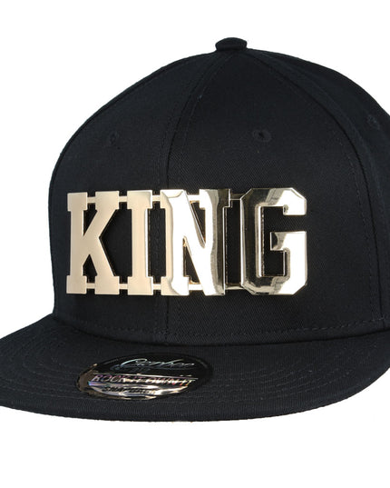 Carbon King Metal Logo Snapback Cap Gold