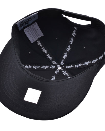 Carbon King Metal Logo PU Visor Snapback Cap Black