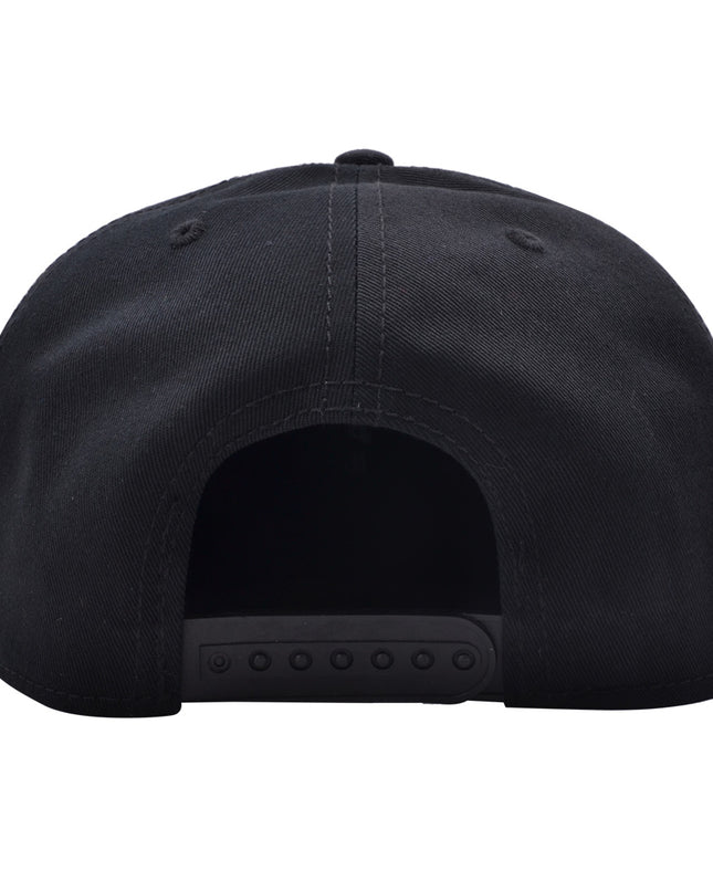 Carbon Queen Gold Metal Snapback Cap Black
