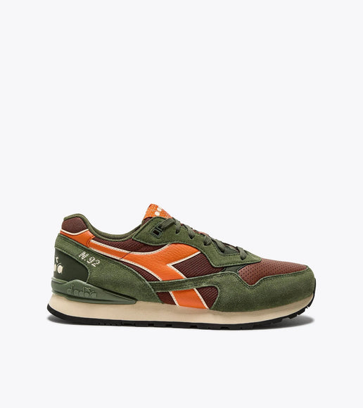 Diadora N.92 Advance Trainer Brown/Khaki/Orange - 1504 Raw Menswear