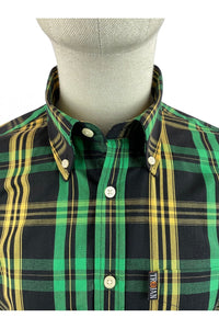 Trojan Check Short Sleeve Shirt With Free Matching Pocket Square TC/1003 Black - Raw Menswear