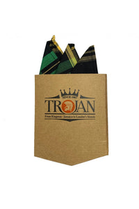 Trojan Check Short Sleeve Shirt With Free Matching Pocket Square TC/1003 Black - Raw Menswear