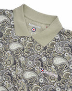 Charger l&#39;image dans la galerie, Lambretta Paisley Brand Polo Desert Sage - Raw Menswear
