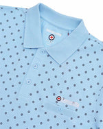 Load image into Gallery viewer, Lambretta Target AOP Premium Polo Sky Blue - Raw Menswear
