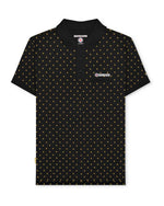 Load image into Gallery viewer, Lambretta Target AOP Premium Polo Black/Gold - Raw Menswear
