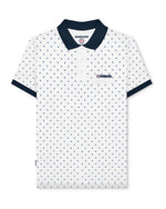 Load image into Gallery viewer, Lambretta Target AOP Premium Polo White/Navy - Raw Menswear
