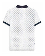 Load image into Gallery viewer, Lambretta Target AOP Premium Polo White/Navy - Raw Menswear
