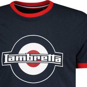 Lambretta Logo Ringer Tee Navy - Raw Menswear