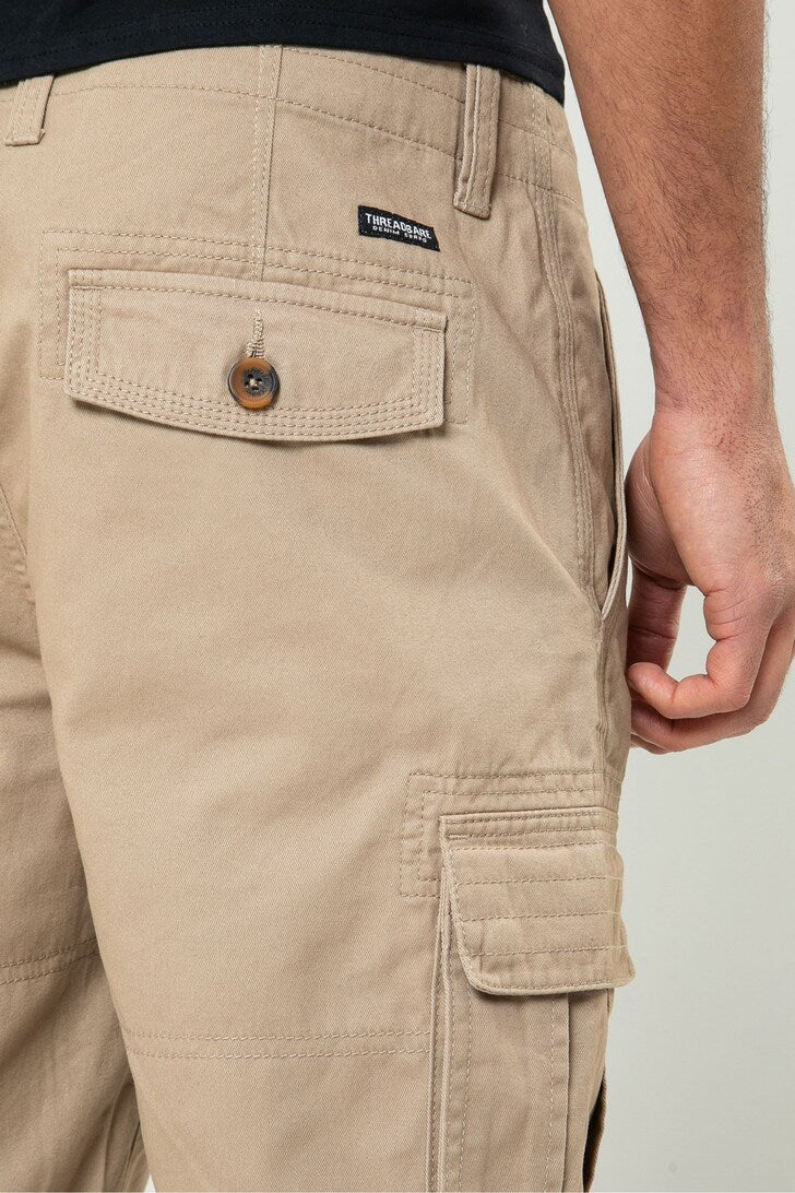 Theadbare Cargo Shorts Stone - Raw Menswear