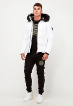 Charger l&#39;image dans la galerie, Glorious Gangster Aziri Puffer Jacket Winter White - Raw Menswear
