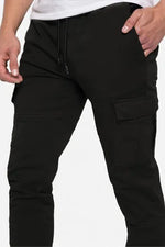 Load image into Gallery viewer, Threadbare Bloomfield Cargo Trousers Black - Raw Menswear
