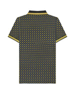 Load image into Gallery viewer, Lambretta Geometric AOP Polo Black Gold - Raw Menswear
