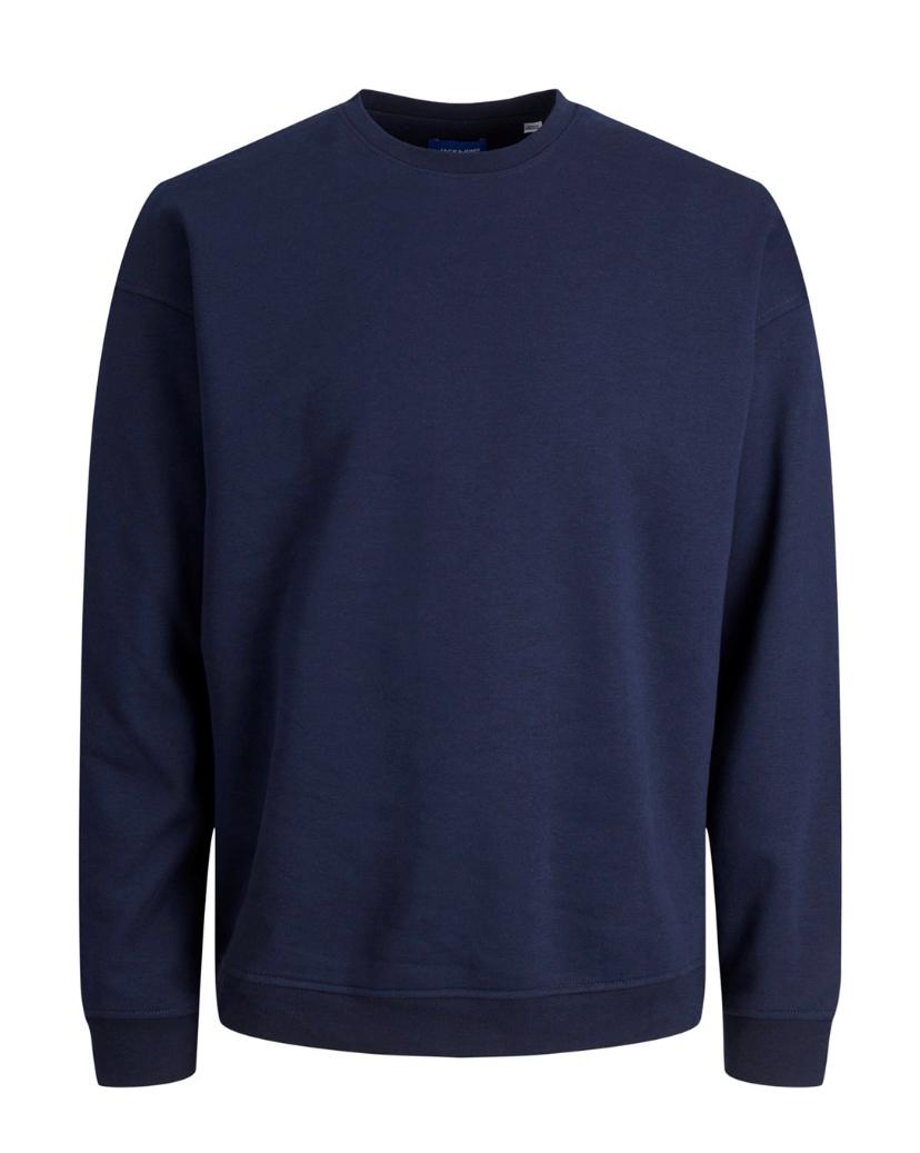 Jack & Jones Brink Crew Neck Sweater Navy - Raw Menswear