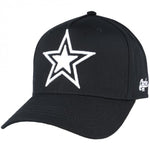 Load image into Gallery viewer, Black Curved Peak Cap - White Star - Raw Menswear 

