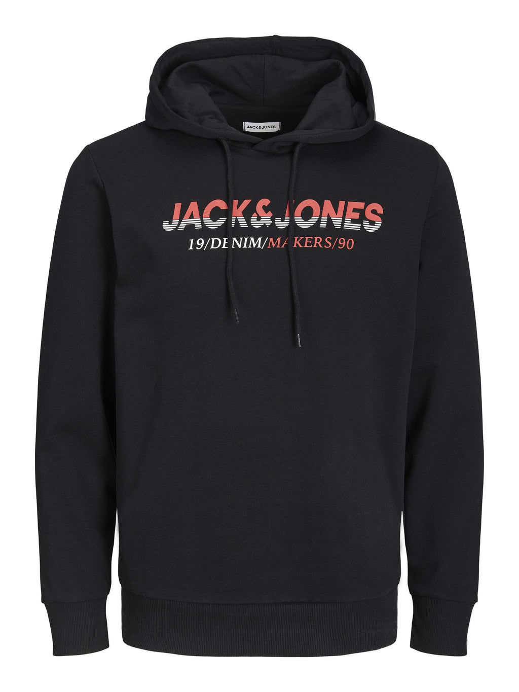 Jack & Jones Work Sweat Hoodie Black - Raw Menswear