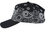 Load image into Gallery viewer, Carbon Paisley Print Curved Peak Baseball Cap Black/White - Raw Menswear
