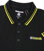 Load image into Gallery viewer, Lambretta Twin Tipped Polo Top Black &amp; Gold - 056
