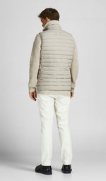 Load image into Gallery viewer, Jack &amp; Jones Recycled Body Warmer Gilet Stone - Raw Menswear
