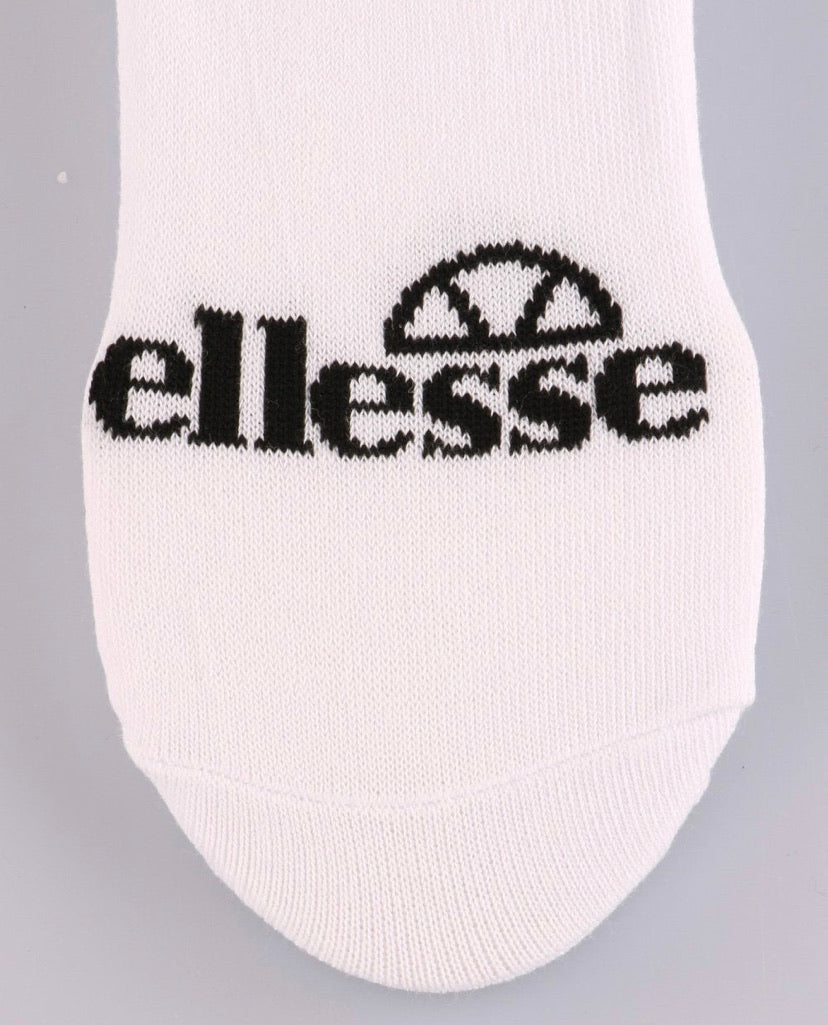 Ellesse 3 Pack Invisible Trainer Socks White UK Size 9-11.5 - Raw Menswear