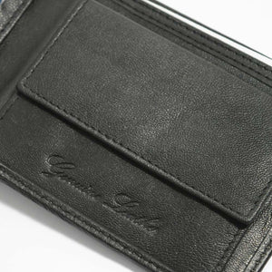 Lambretta Punched Leather Wallet Black - Raw Menswear