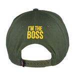 Load image into Gallery viewer, Carbon I’m The Boss Flat Peak Snapback Khaki/Gold
