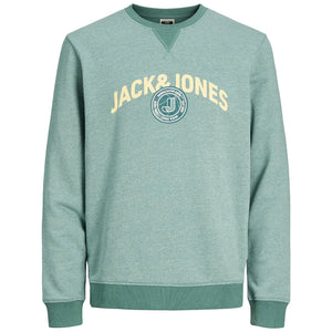 Jack & Jones Ounce Logo Crew Neck Sweater Trellis Green - Raw Menswear