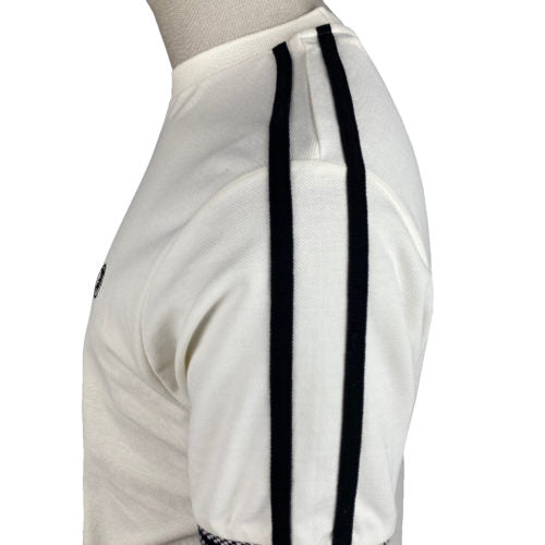Trojan Twin Stripe Chequerboard Tee TR/8731 Ecru - Raw Menswear